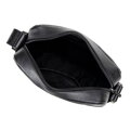 Kožená crossbody taška s dekoratívnym prešívaním čierna 100-4U-808-1