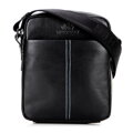 Crossbody taška z mäkkej prírodnej kože čierna 100-4U-812-1