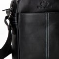 Crossbody taška z mäkkej prírodnej kože čierna 100-4U-812-1