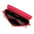 Mała listonoszka ze skóry naturalnej z ozdobnym zapięciem czerwona 101-4E-615-3