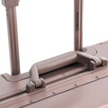 Mała walizka z aluminium na kółkach beżowo - szara 56-3H-101-8M