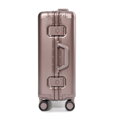 Mała walizka z aluminium na kółkach beżowo - szara 56-3H-101-8M