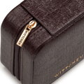 Małe metaliczne etui na biżuterię z przegródkami ciemny brąz 104-2Y-504-PP