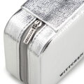 Małe metaliczne etui na biżuterię z przegródkami srebrne 104-2Y-504-SS
