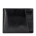 Mały portfel ze skóry naturalnej ścięty po skosie czarny 21-1-267-L10