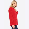 Marynarka z tkaniny boucle czerwona 100-9X-500-3
