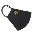 Maseczka bawełniana profilowana ze złotym monogramem czarna MASECZKA-3M