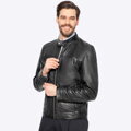 Męska kurtka ze skóry owczej czarna 100-09-413-1