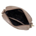Pánska kožená crossbody taška s dvojitou textúrou taupe 100-4U-803-9