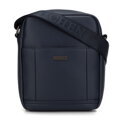Pánska crossbody taška z ekokože s predným vreckom granátová 98-4P-513-7