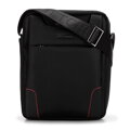 Pánska crossbody taška s ozdobným výrezom čierno-červená 98-4P-200-1
