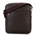 Pánska veľká kožená crossbody taška tmavohnedá 100-4U-807-4