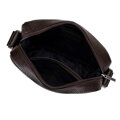 Pánska veľká kožená crossbody taška tmavohnedá 100-4U-807-4