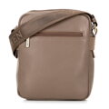 Pánska kožená crossbody taška s prešívaním taupe 100-4U-811-9