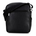 Pánska kožená crossbody taška s prešívaním čierna 100-4U-811-1