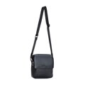 Męska listonoszka ze skóry naturalnej z regulowanym paskiem czarna 103-4U-004-1