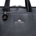 Męska skórzana torba na laptopa 15” z tłoczoną fakturą czarna 103-3U-002-1