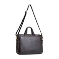 Męska skórzana torba na laptopa 15,6” dwukomorowa ciemny brąz 103-3U-004-4