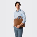Męska torba na laptopa 15,6” ze skóry naturalnej groszkowej jasny brąz 102-3U-601-5