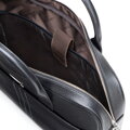 Męska torba na laptopa 15,6” ze skóry naturalnej groszkowej czarno - srebrna 102-3U-601-1S