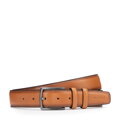 Męski pasek ze skóry naturalnej z klasyczną klamrą jasny brąz 103-8M-214-5