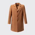 Męski płaszcz z wełną camelowy 103-9W-750-5