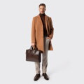 Męski płaszcz z wełną camelowy 103-9W-750-5