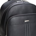 Męski plecak z miejscem na laptopa 14” ze skóry naturalnej czarno - srebrny 102-3U-600-1S