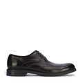 Męskie buty derby skórzane z płaskim szwem czarne 95-M-506-1
