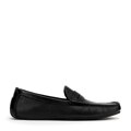 Męskie półbuty slip-on ze skóry czarne 100-M-504-1