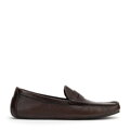 Męskie półbuty slip-on ze skóry brązowe 100-M-504-4