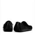 Męskie półbuty slip-on ze skóry czarne 100-M-504-1