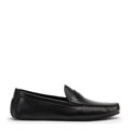 Męskie półbuty slip-on ze skóry naturalnej czarne 100-M-505-1