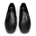 Męskie półbuty slip-on ze skóry naturalnej czarne 100-M-505-1