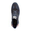 Męskie sneakersy skórzane z motywem w jodełkę niebiesko-czerwone 96-M-952-N