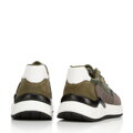 Męskie sneakersy skórzane z motywem w jodełkę zielono-szare 96-M-952-8