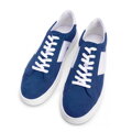 Męskie sneakersy z kontrastową podeszwą granatowe 99-M-712-N