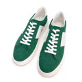 Męskie sneakersy z kontrastową podeszwą zielone 99-M-712-Z