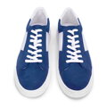 Męskie sneakersy z kontrastową podeszwą granatowe 99-M-712-N