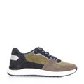 Męskie sneakersy z odblaskową wstawką zielono-szare 96-M-953-Z