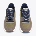 Męskie sneakersy z odblaskową wstawką zielono-szare 96-M-953-Z
