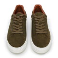 Męskie sneakersy zamszowe na grubej podeszwie zielone 96-M-709-Z