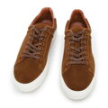 Męskie sneakersy zamszowe na grubej podeszwie brązowe 96-M-709-5