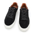 Męskie sneakersy zamszowe na grubej podeszwie grafitowe 96-M-709-8
