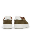 Męskie sneakersy zamszowe na grubej podeszwie zielone 96-M-709-Z