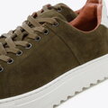 Męskie sneakersy zamszowe na grubej podeszwie zielone 96-M-709-Z