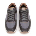 Męskie sneakersy ze skóry ekologicznej ze wstawkami szaro-brązowe 98-M-700-8
