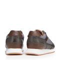 Męskie sneakersy ze skóry ekologicznej ze wstawkami szaro-brązowe 98-M-700-8