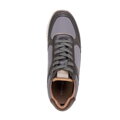 Męskie sneakersy ze skóry ekologicznej ze wstawkami szaro-brązowe 98-M-700-8