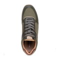 Męskie sneakersy ze skóry ekologicznej ze wstawkami zielone 98-M-700-Z